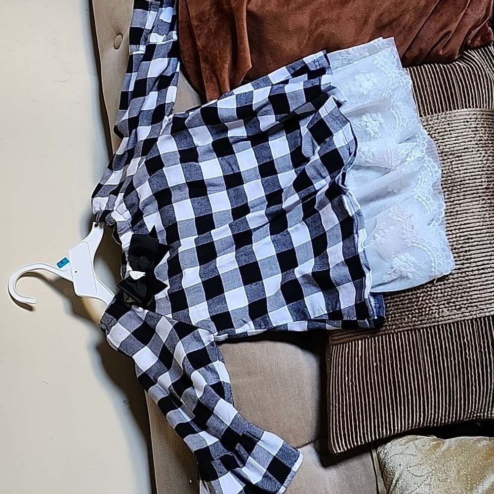 black/white checkered top with lace underneath